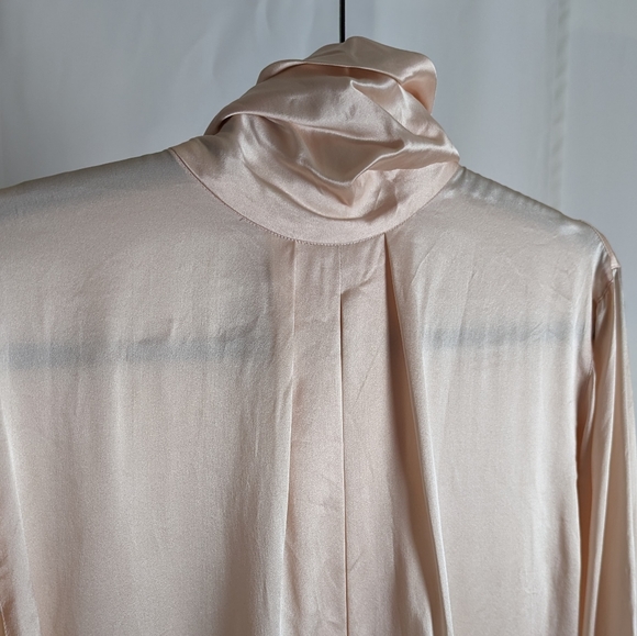 Vintage 100% silk peach long sleeve blouse - Picture 4 of 7